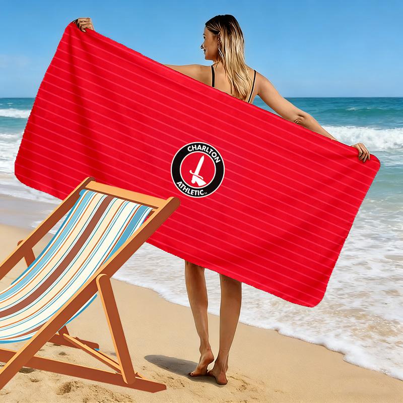 Пляжное полотенце Charlton Athletic FC, Большое, Мягкое, Быстросохнущее, для Пляжа, Кемпинга, Плавания