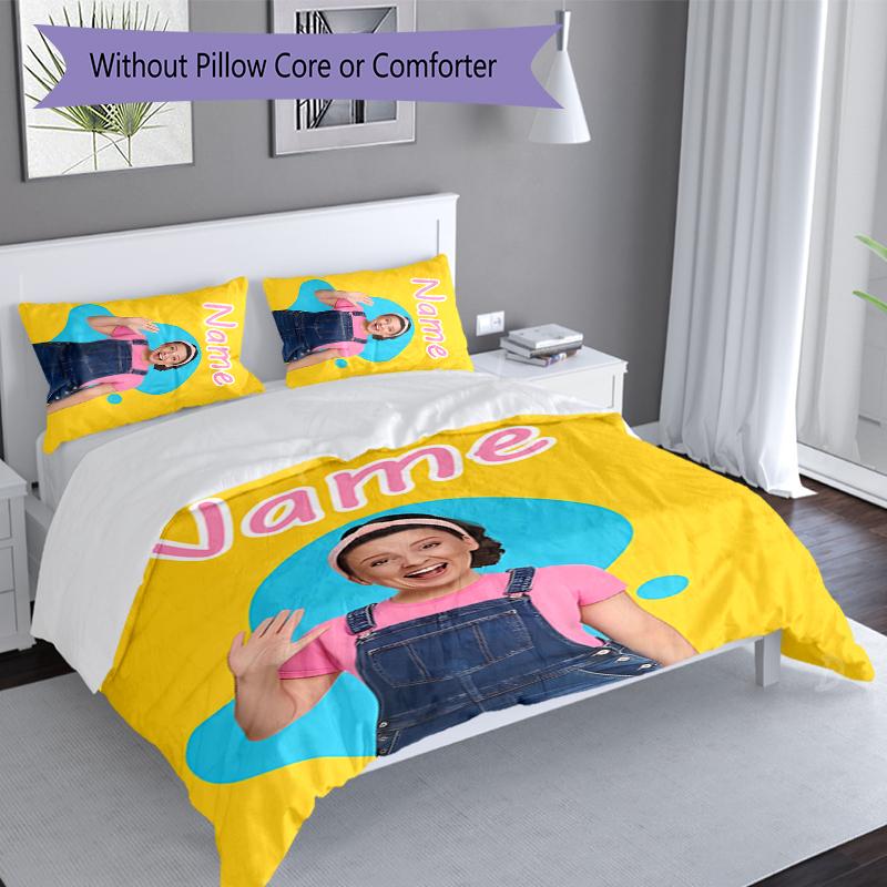 3pcs Custom Name Ms. Rachel Set,Includes 1 Duvet Cover and 2 Pillowcases,All-season Bedroom Decor