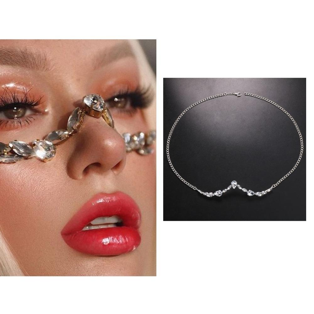 Блестящая маска с блестками, украшение, роскошная подвеска, цепочка для лица, крутая цепочка для лица со стразами, карнавальная