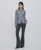CHICKS Ribbed Bootcut Pants Charcoal