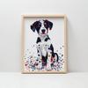 Plakat Z Psem W Kolorowej Mozaice Plakat Z Psem W Kolorowej Mozaice, 50X70 Cm, Rama Aluminiowa Czarna, Papier Matowy 230 Gsm