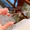 Ultralight Diamond-studded Reading Glasses Frameless Cut Edge Anti-blue Light Presbyopia Eyeglasses Diopter +1.0 1.5 2.0 To +4.0