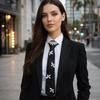 Black Long Necktie Korean Style Decoration Shirt Tie Clothing Decoration Rhinestones Tie  Men