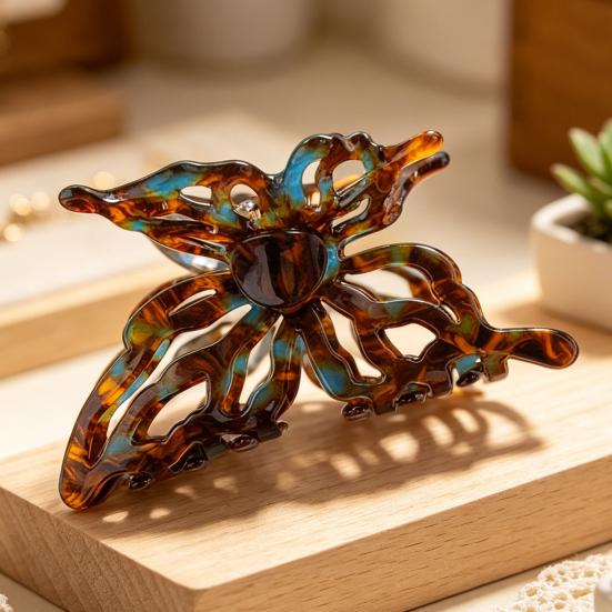 Hair Claw Hollow Butterfly Shape Back Head Shower Clip Strong Grip Medium Size Shark Hair Claw Versatile Hair
