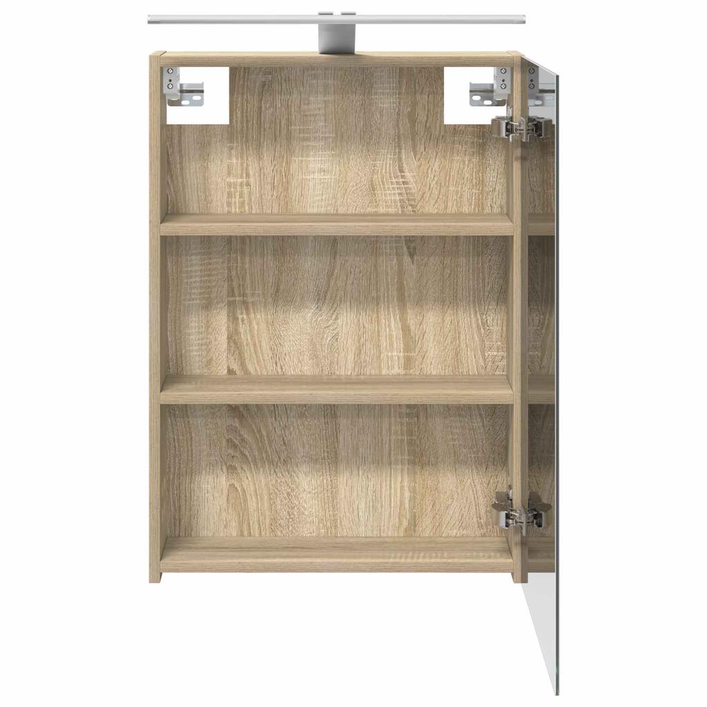 Bathroom Mirror Cabinet with Door Sonoma Oak 50 x 14.5 x 70 cm