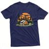 Sunset Forest Camp Tent Bonfire Graphic Tee Unisex Cool Outdoor Lifestyle T Shirt Relaxing Nature Vacation Clothes Tops