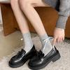 Французские ретро британские туфли на платформе из кожи женские новинка весна-осень 2025 с юбками универсальные увеличивающие высоту туфли-лоферы