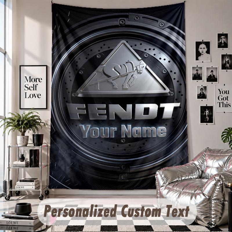 Wall Hanging Tapestry With Custom Name & Text, Fendt Decorative Tapestry For Bedroom