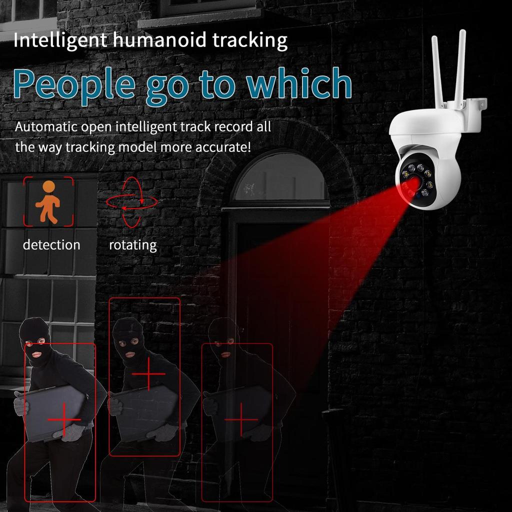 Камера видеонаблюдения HD 1080P WiFi с полноцветным ночным видением и отслеживанием людей