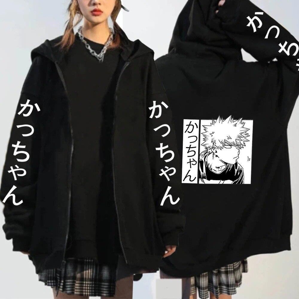 My Hero Academia Bakugo аниме толстовки на молнии толстовка для женщин и мужчин одежда Бакуго Манга оверсайз толстовка с капюшоном куртка