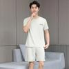 Summer Men Pajamas Summer Short-Sleeved Shorts Nightwear Homewear Cool Feeling Sports Leisure Thin Section Loose Suit Sleepwear