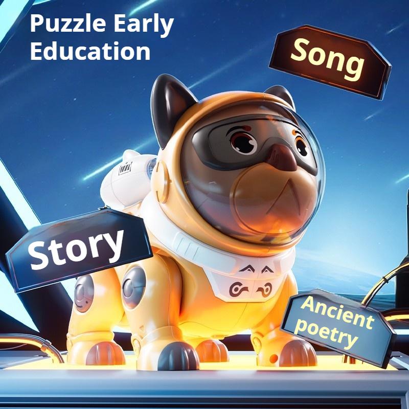 Интеллектуальная роботизированная собака может лаять, имитировать пение и танцы, электрическая игрушка, детская механическая ходячая игрушка для щенков