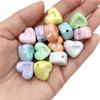Creative Necklace UV Dazzle Color 3D Material Acrylic DIY Jewelry Accessories Love Heart Handmade 10pcs Earrings Making Bracelet Concave Beads  Beads