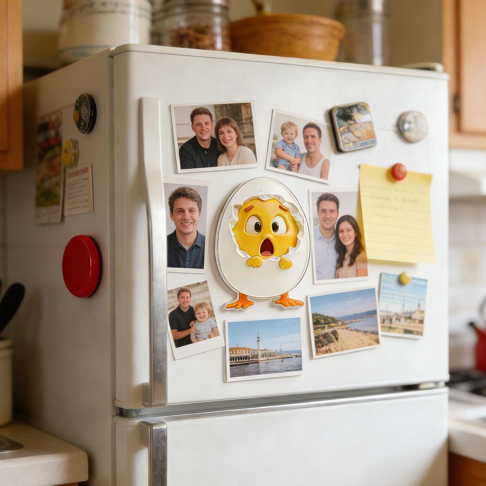 Resin Chick Refrigerator Sticker Animal Creative Fridge Magnets Chick Fridge Stickers  Kitchen