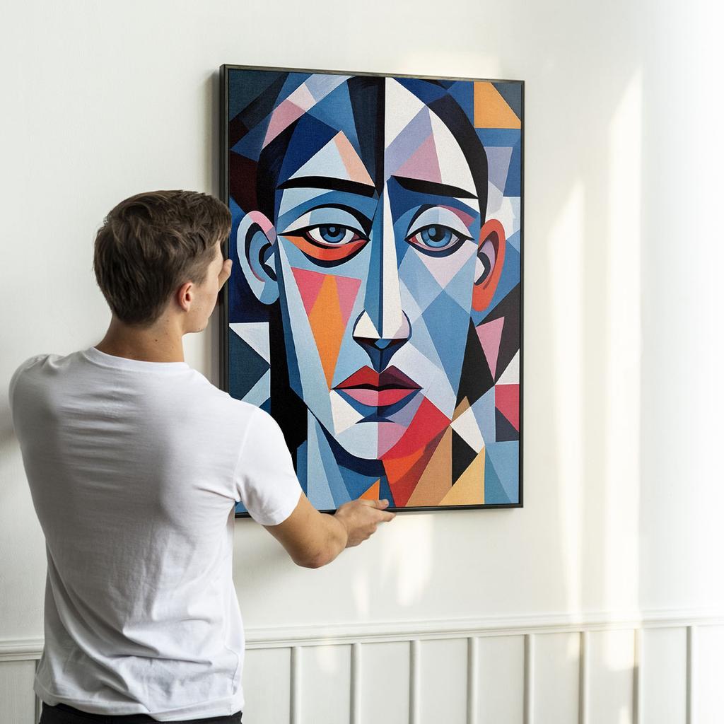 Picasso Poster Geometric Portrait In Frame