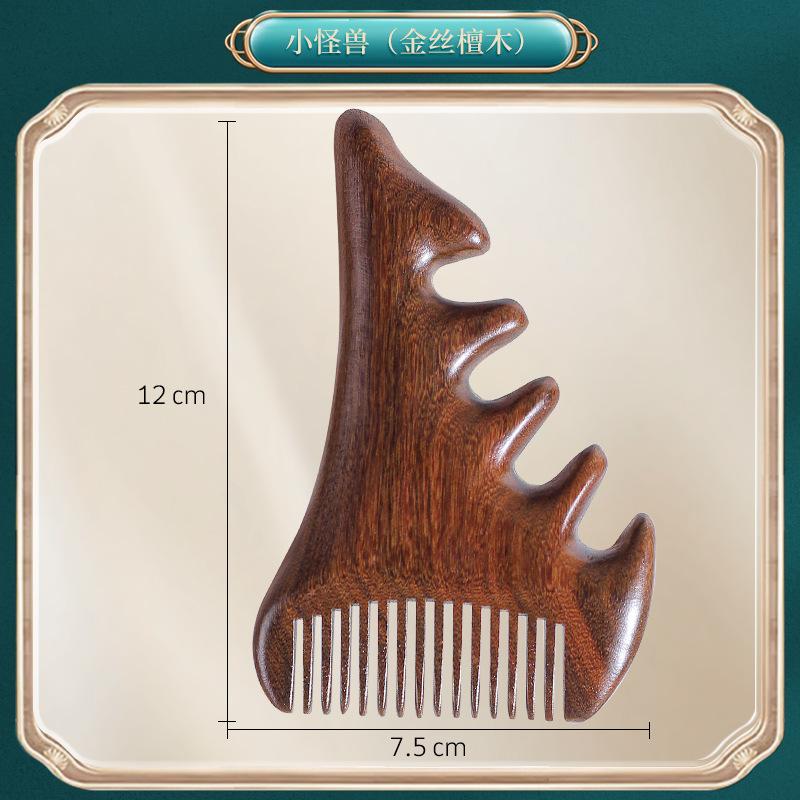 Portable Five-Claw Natural Sandalwood Massage Comb Wood Head Meridian Scalp Therapy Comb for Hair Styling and Relaxation