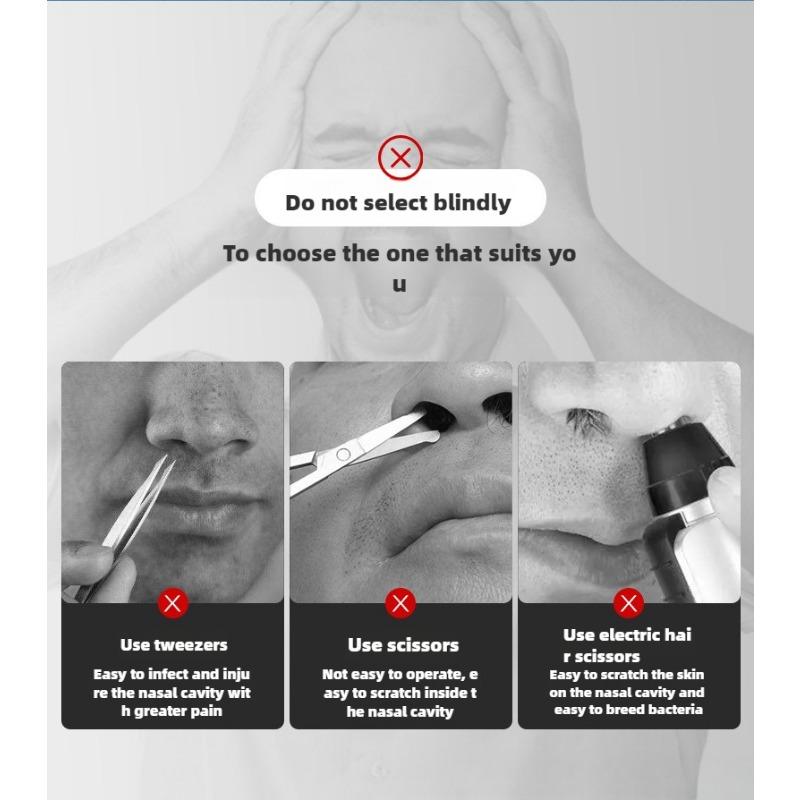 Бритва для удаления волос в носу Ручная очистка Специальный набор для бритья Мужской и женский инструмент для стрижки ноздрей с защитой от царапин Двойная головка