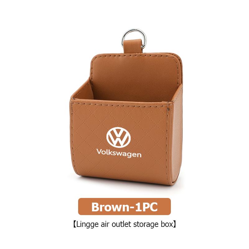 WET1 Leather Car Seat Door Storage Box Phone Sunglasses Holder For Volkswagen VW Golf 4 5 6 7 Polo Jetta Sagitar Magotan Passat B5 B6