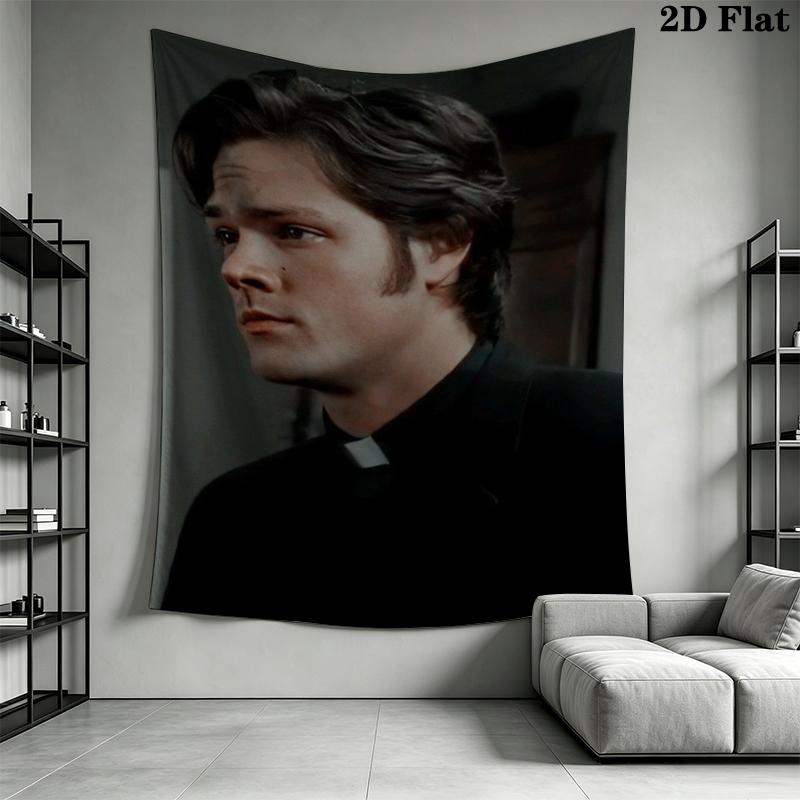 sam winchester Wall Tapestry Aesthetic Wall Hanging Printed Fabric Blanket Decorative Tapestries for Bedroom Living Room Home Decor
