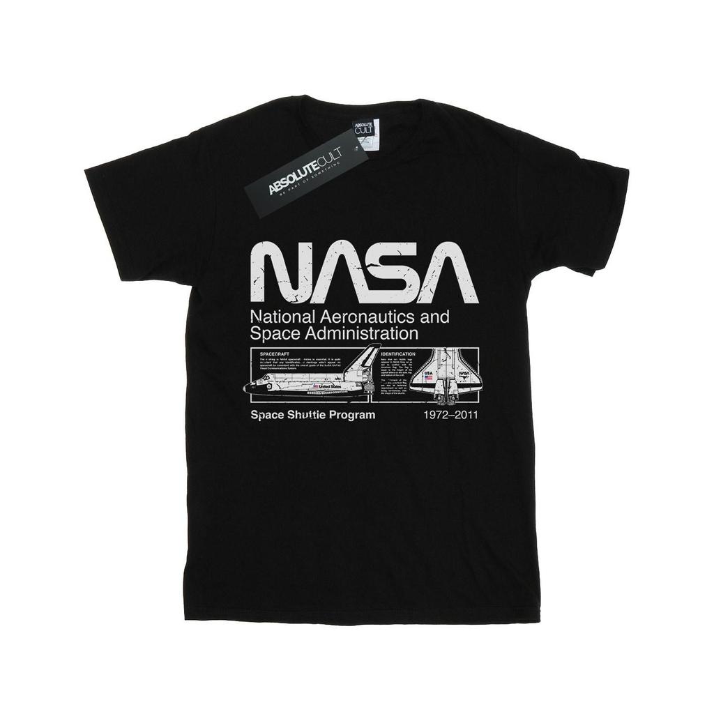 NASA Классическая хлопковая футболка «Спейс шаттл» для девочек