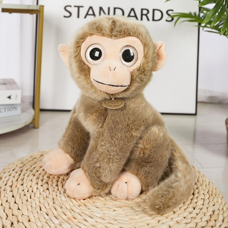 Simulated Little Monkey Doll Plush Toy Golden Monkey Big-Eyed Monkey Doll Children'S Soothing Rag Doll Birthday Gift