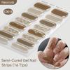 Harunouta Jelly Pink Glitter Semi Cured Gel Nail Sticker Long-Lasting UV Nail Sticker UV/LED Extension Gel Polish Full Cover