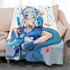 vtuber Gawr Gura Throw Soft Coral Fleece Blanket 310gsm Fluffy Warm Throw for Sofa Bed Couch Bedroom Decor