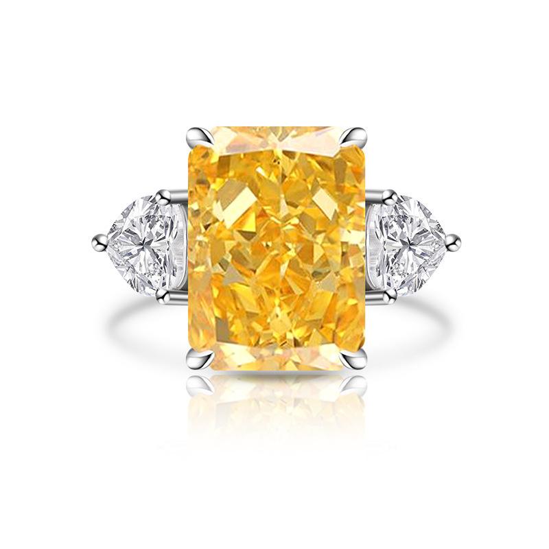Shiny Colored Ice Flower Cut Zircon Grand Carat 925 Sterling Silver Gorgeous Elegant Ladies RingGood product