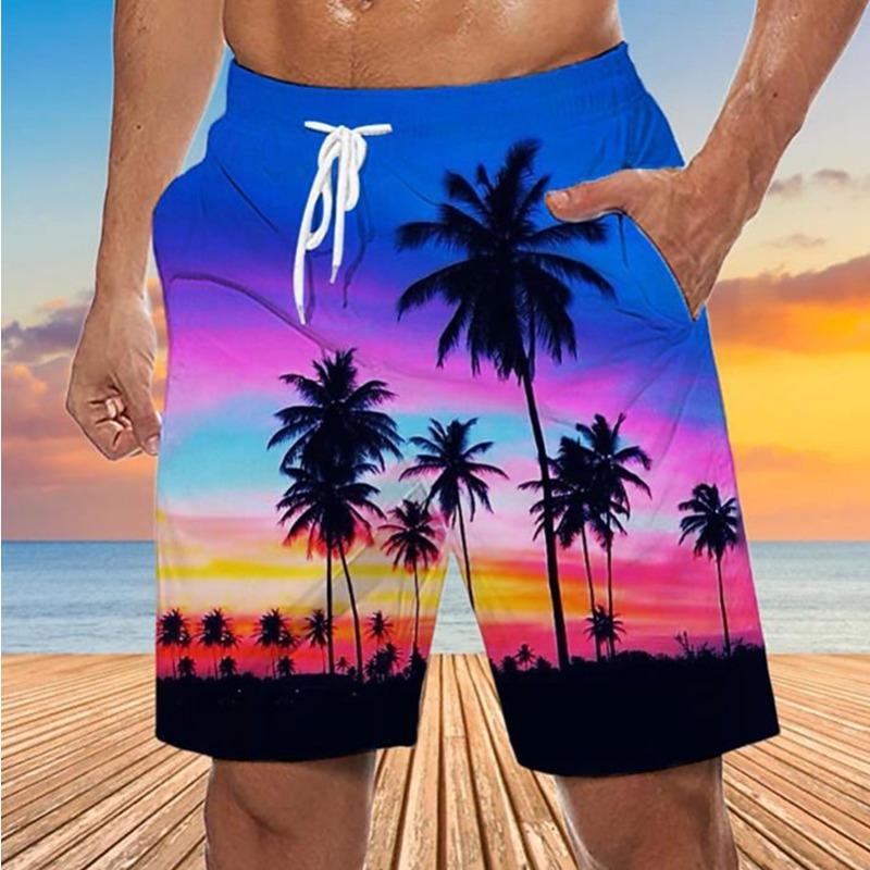 Мужские плавки с графическим принтом пальмы Шорты для плавания Board Shorts