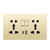Прочный пластиковый выключатель с портом Type C Настенное крепление USB-зарядное устройство Тип 146 Двойной пятиотверстный Электромонтаж