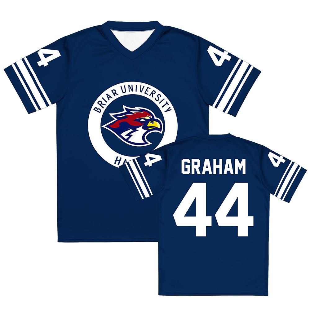 Off Campus Briar University Jersey Graham 44 22 DI LAURENTIS 66 Tucker46 T-shirt V-neck Short Sleeve Women Tees 3D Print