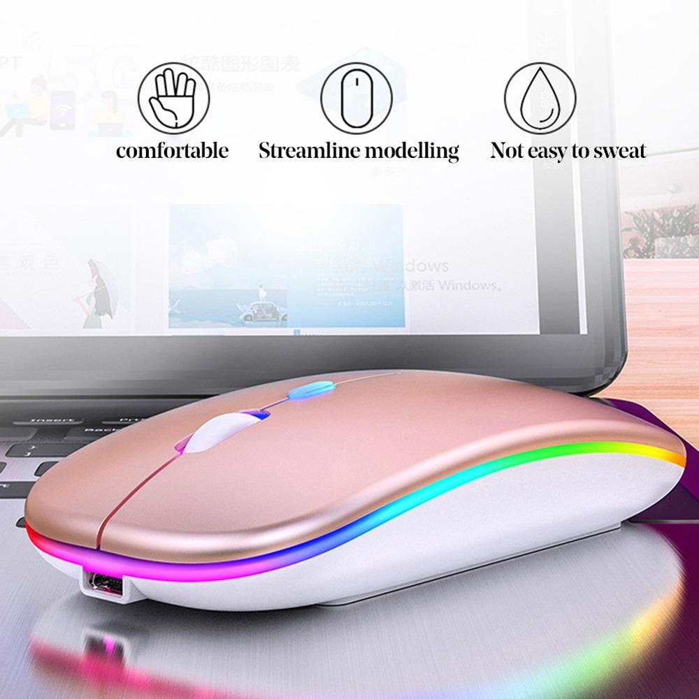 LED Light Computer Silent Mouse Colorful Gaming Bluetooth Mouse Wireless Mouse PC/Laptop
