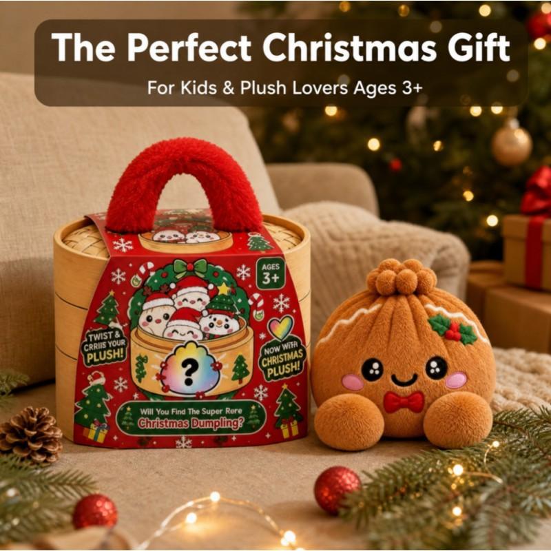 Plush Squishy Dumpling Toy Stuffed Bun Figurine Christmas Ornament Keychain Gift Teens Adults
