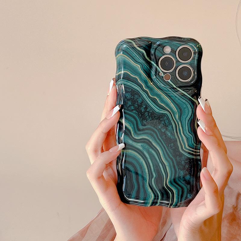 Роскошный модный мраморный чехол для телефона с волнистыми волнами для Iphone 11 12 13 Pro Max X Xr Xs Max, мягкий противоударный чехол-бампер, эстетичный чехол