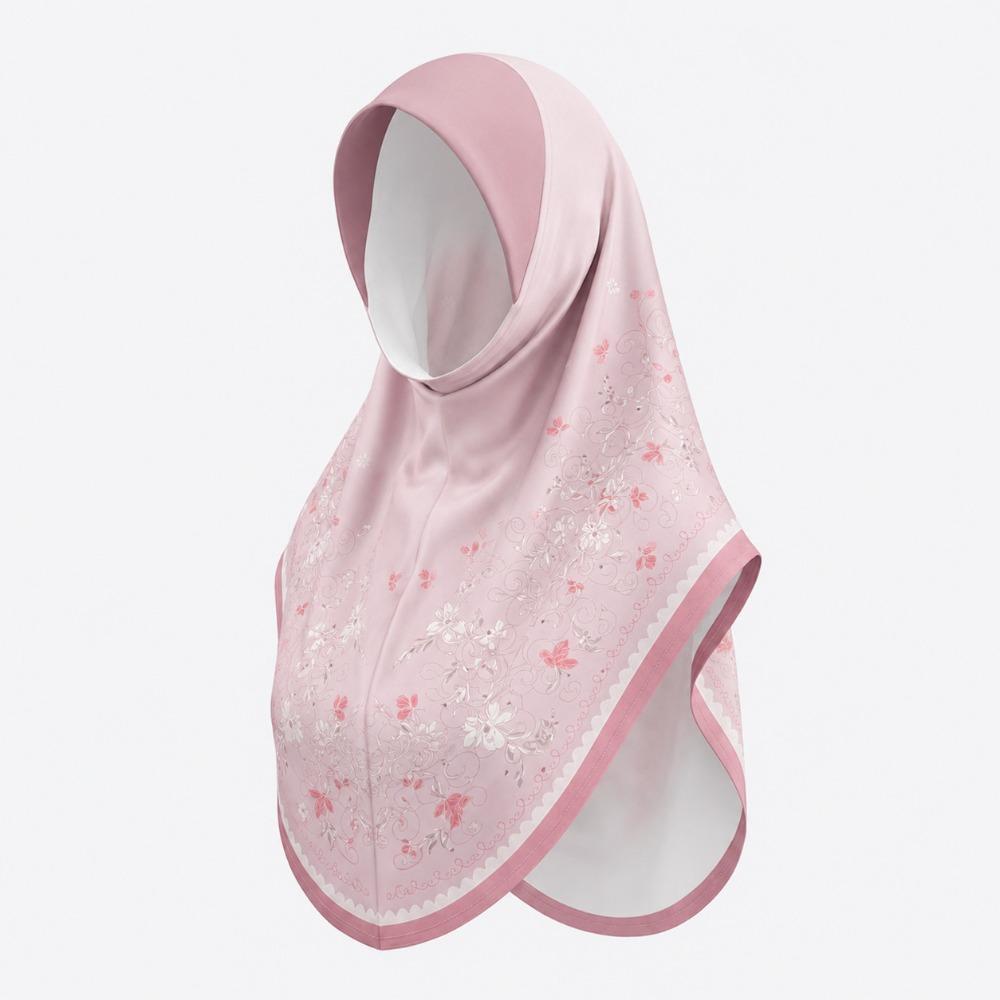 Versatile Hijab Head Wrap Floral Print Elastic Hijab Cap Malaysia Floral Turban for Women