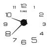 DIY Wall Clock Acrylic Frameless Mirror Surface Wall Sticker Clock Decor for Living Room BedroomBlack