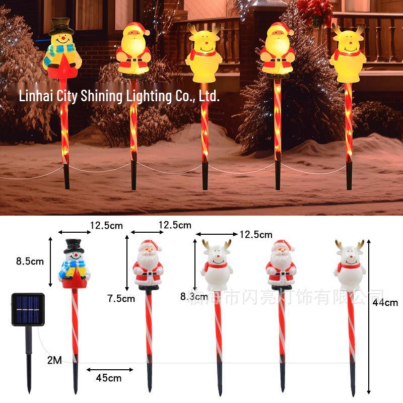 2025 Солнечные Рождественские Санта и Снеговик Светящиеся Гирлянды для Наружного Декора