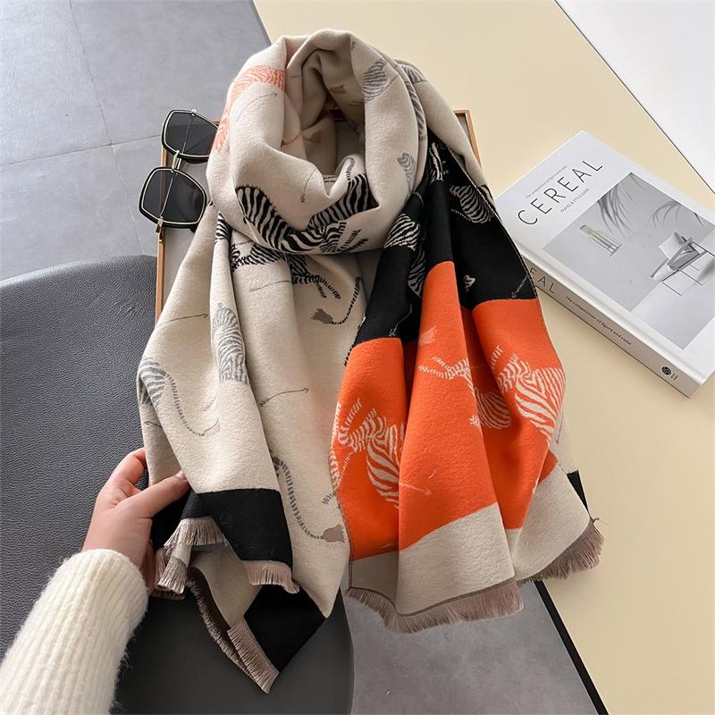New Design Winter Warm Cashmere Shawl Scarf for Women Luxury Pashmina Blanket Wrap Bandana Femal Thick Poncho Echarpe Foulard