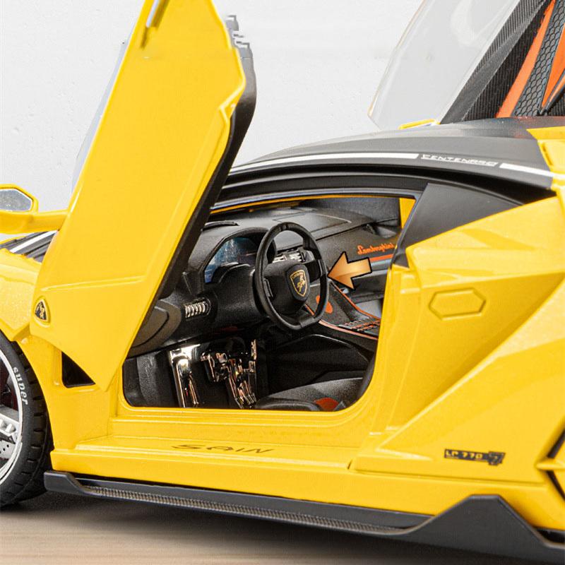 1/18 Lamborghini LP770 LP770-4 Сплав Модель Спортивного Автомобиля Литой Металл Трековый Гоночный Автомобиль Транспортные Средства Модель Звуковая и Световая Симуляция Детская Игрушка Подарок