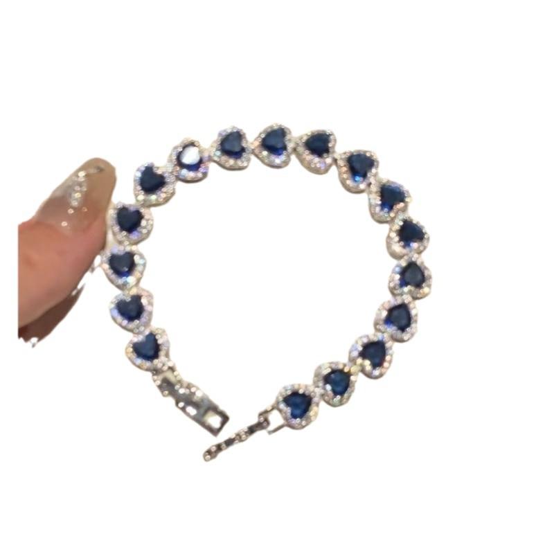 Super Sparkling Zircon Bracelet Light Luxury Minimalist Style Versatile Wrist Jewelry Gift for Girlfriend