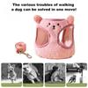 Adjustable Vest Pet Harness Leash Lamb Velvet Dog Walking Rope Pet Chest Strap Set  Medium Puppy