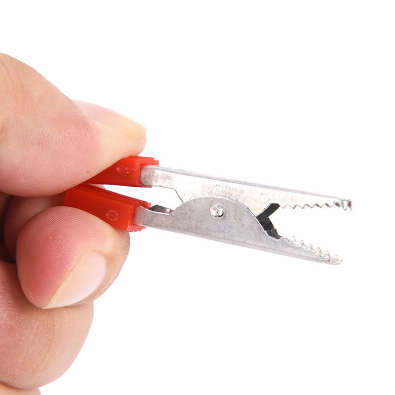 10Pcs Crocodile Clips Plastic Handle Testing Metal Alligator Clips Clamps