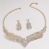 Элегантный набор ожерелья и серег в винтажном стиле, стразы, универсальная модная бижутерия для повседневной носки и особых случаев