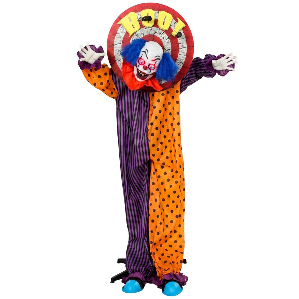 167 cm life-size animated Halloween clown decoration with sound and touch activation