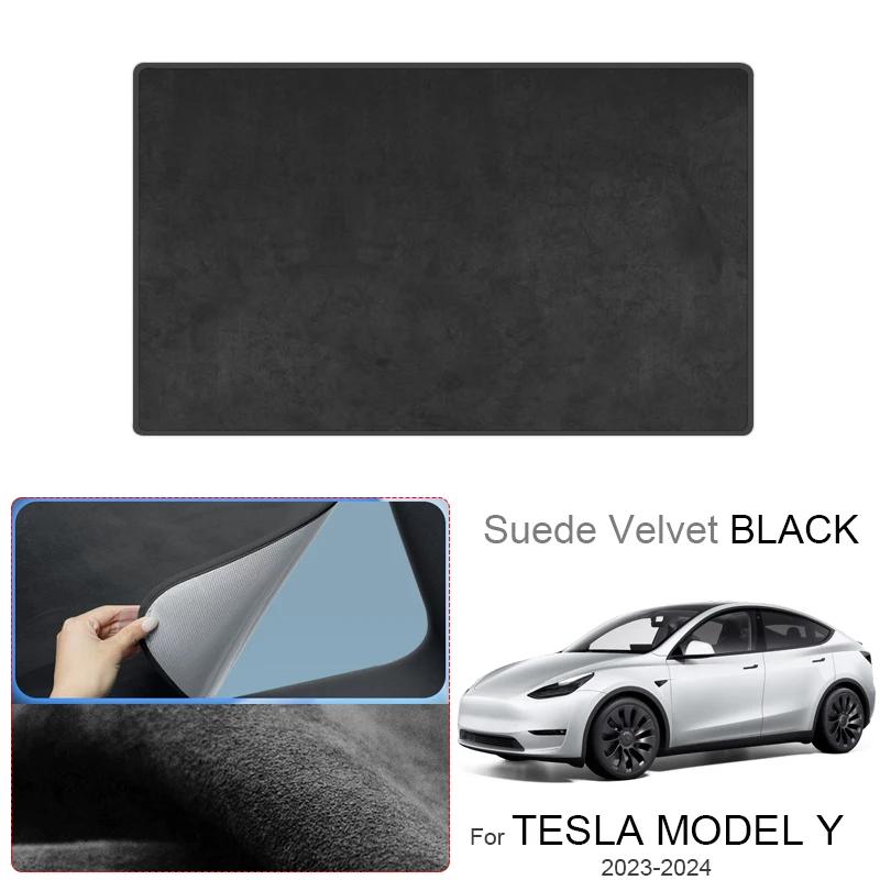 Auto Anti-UV For TESLA MODEL Y 2023-2026 Car Suede Fabric Electrostatic Adsorption Sunroof Sunshade Heat Insulation Skylight
