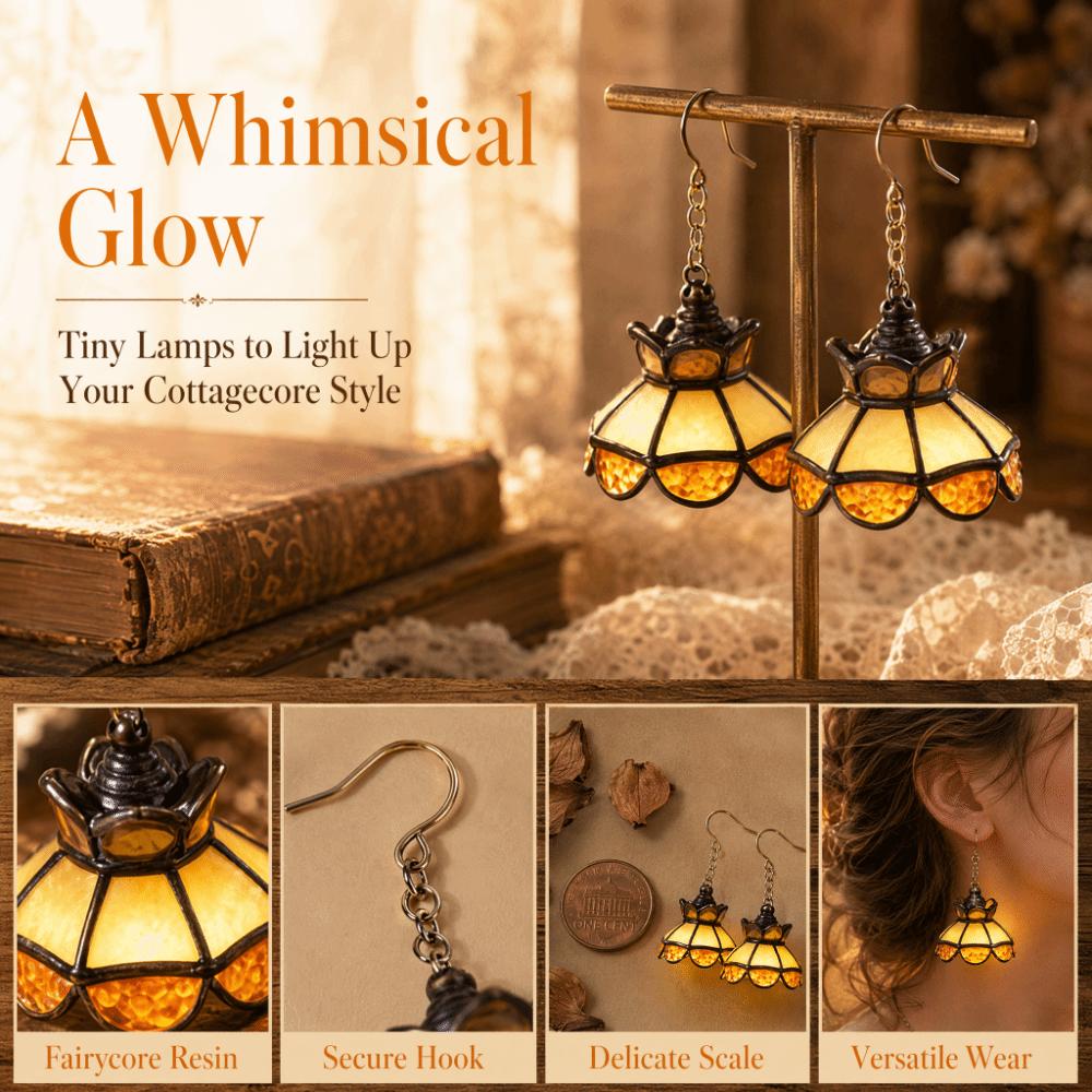 Whimsical Lamp Shade Earrings Fairycore Whimsical Tiny Lamp Shade Earrings Jewelry Gift
