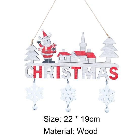Подвесная бирка Декор Красивая тонкая работа Компактная подвесная бирка Декор С Рождеством Санта-Клаус Тег Знак Кулон Подвесной орнамент