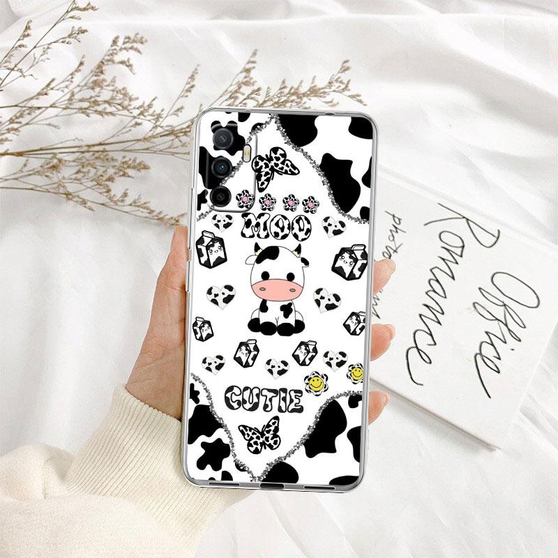 IK20 Cartoon Art Cow Transparent Phone Case for Motorola Moto Edge 20 30 40 50 S30 Fusion Ultra Pro Neo Lite + G200 G23