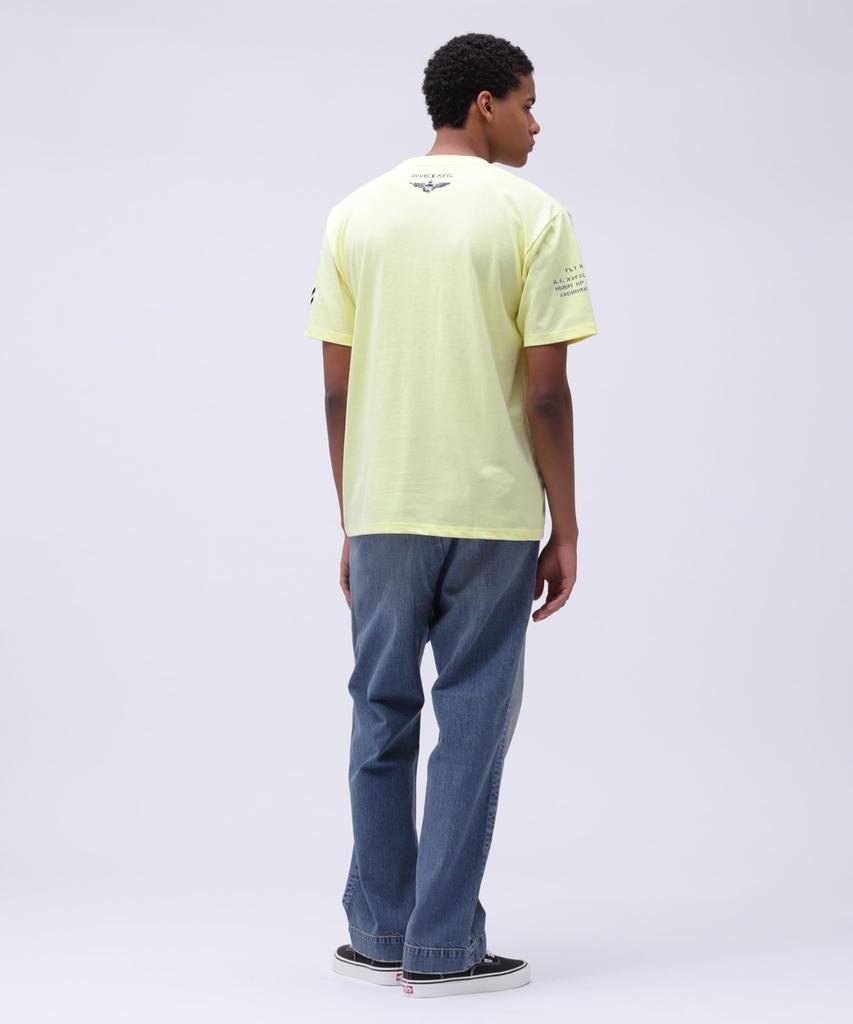 AVIREX NAVAL POCKET T-SHIRT Men's M Lemon 783-5934011
