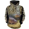 Men's and women's same 3D digital printing hooded sweater Fishing Luya lover pattern outdoor sports sweater